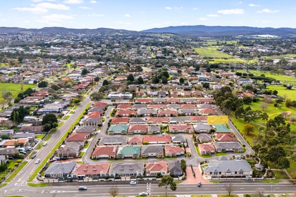 Saffron Village drone image highlighting villa 45